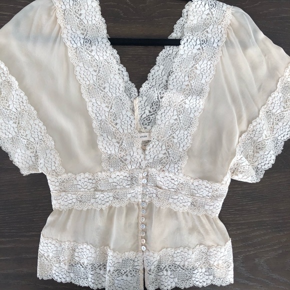 Rebecca Taylor Tops - Rebecca Taylor silk and lace top